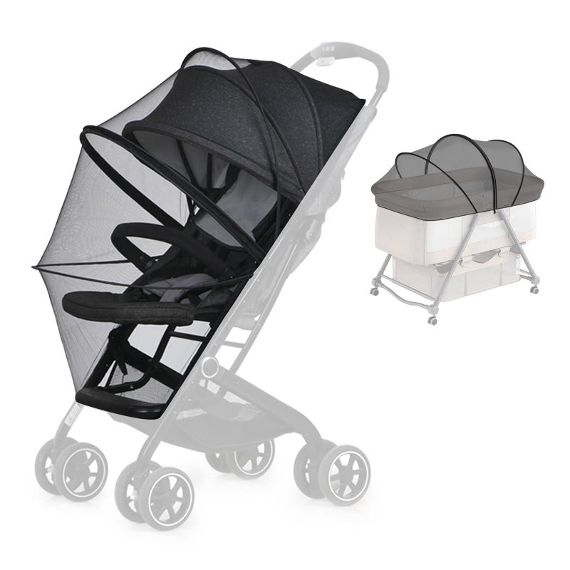 DUOMI 2-in-1 Stroller Sun Shade and Mosquito Net Cover - Universal Breathable Baby Cover With Two-Way Zipper for Extender - Image 1